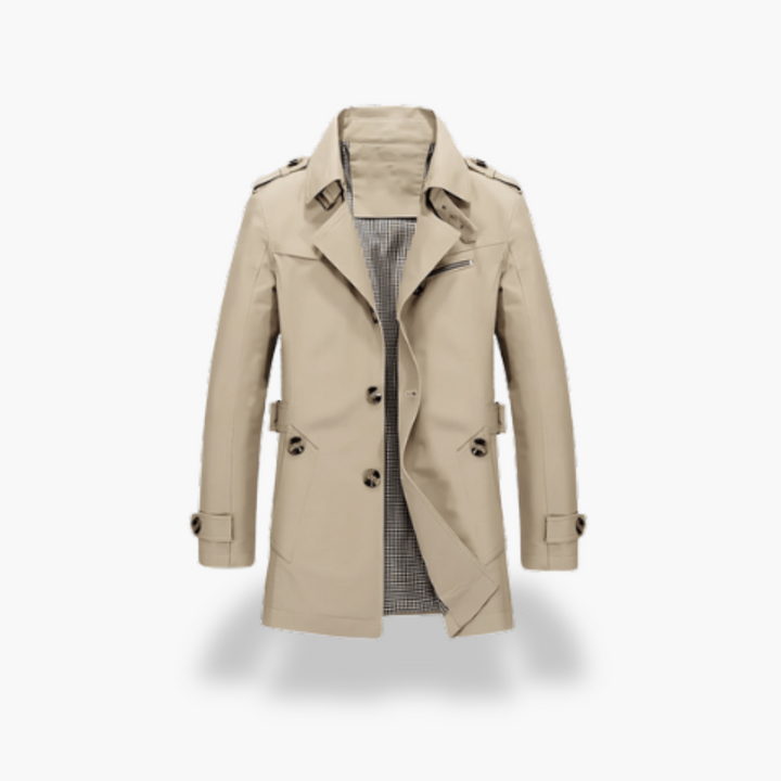 Trench Coat Uomo con Collo Alto e Bottoni | Altivaro