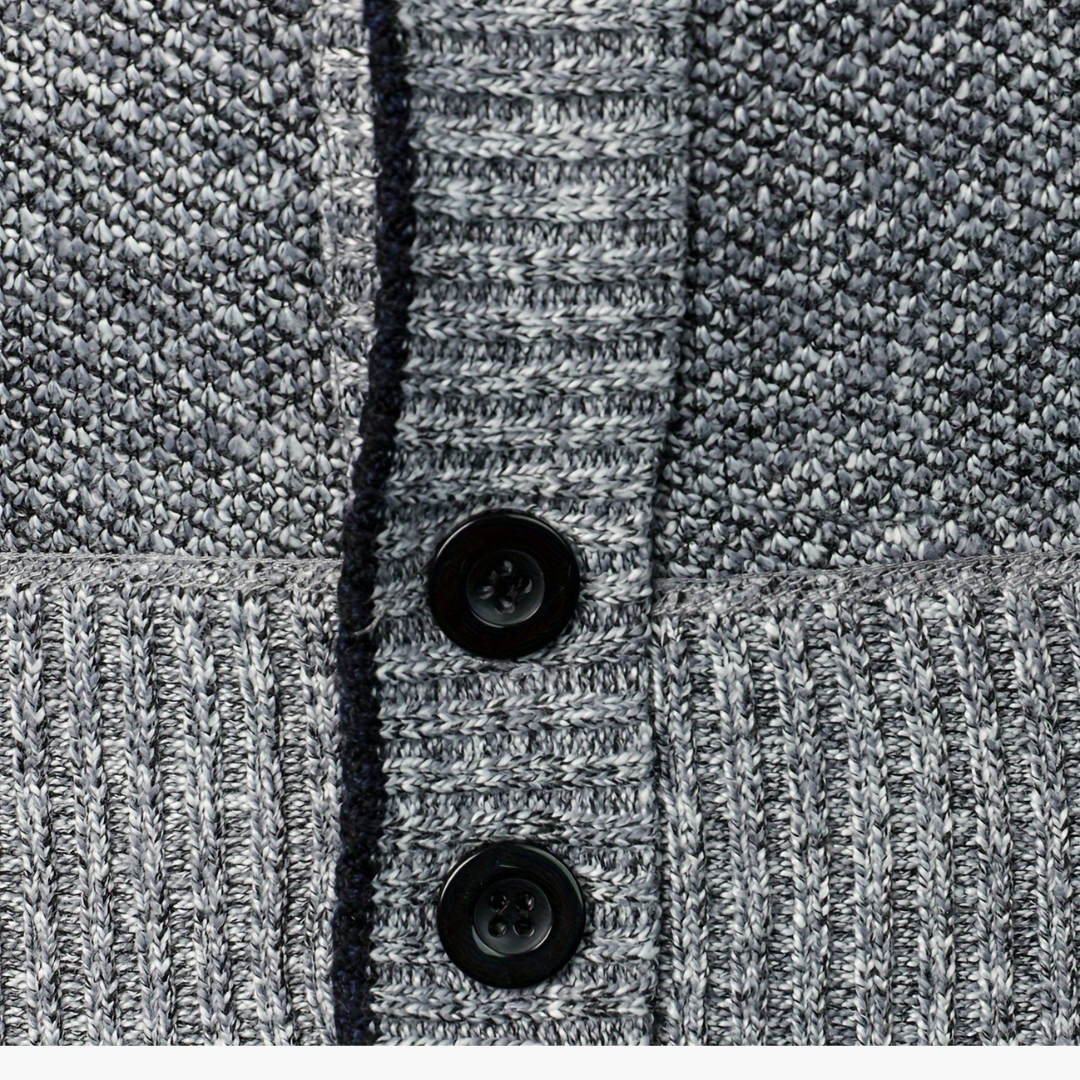 Cardigan uomo in tessuto misto, con bottoni e tasche | Altivaro