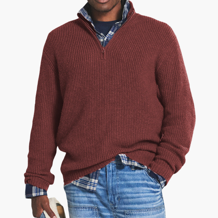 Maglione Uomo con Zip Alta in Cotone | Altivaro