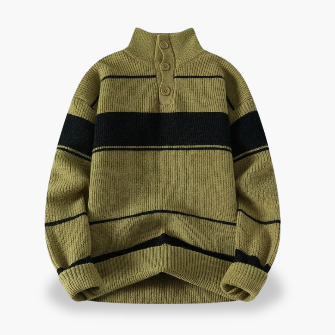 Maglione a Collo Alto con Strisce per Uomo | Altivaro