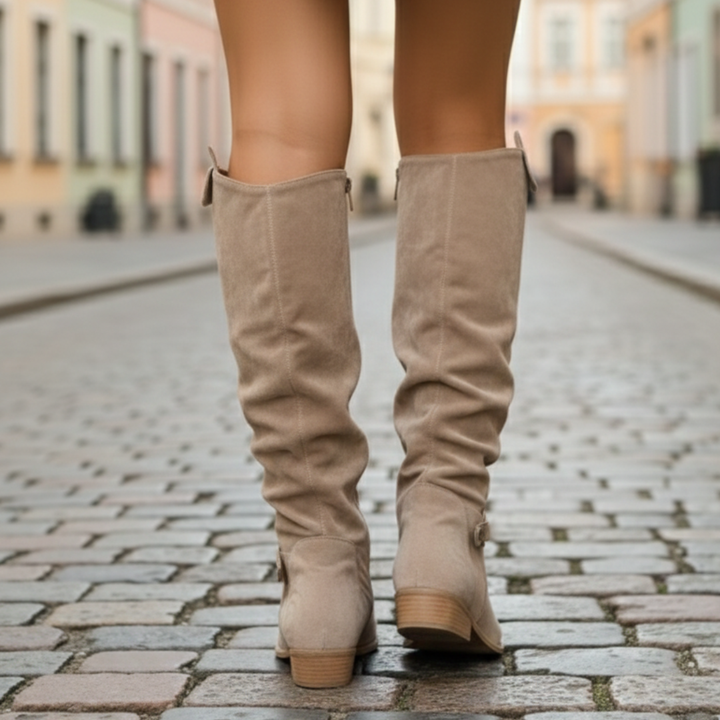 Orthopädische Damenstiefel aus Leder mit niedrigem Absatz | Altivaro