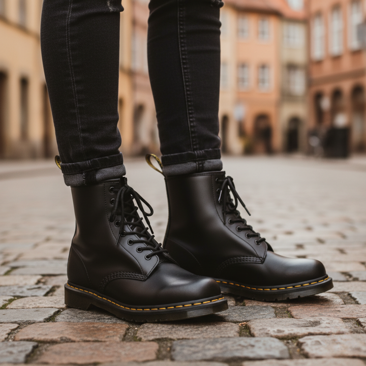 Orthopädische Herrenstiefel Leder Combat Schnürstiefel | Altivaro