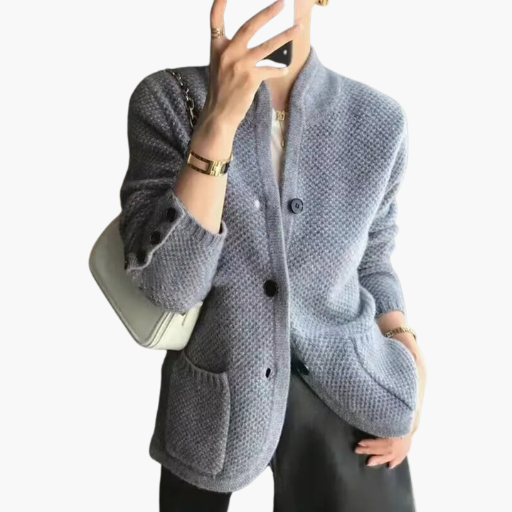 Cardigan Donna con Bottoni e Motivo Intrecciato | Altivaro