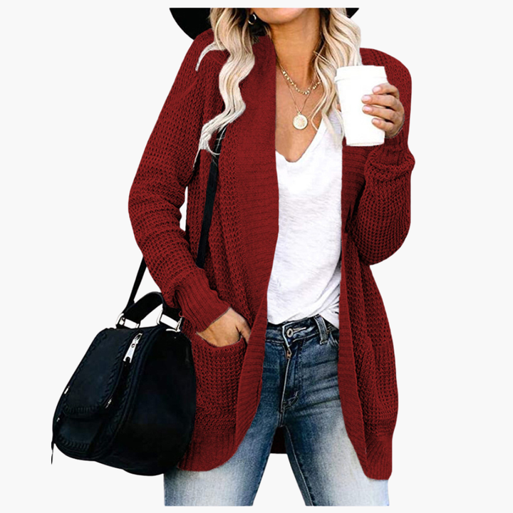 Women's Lightweight Knit Cardigan with Open Pockets | Altivaro