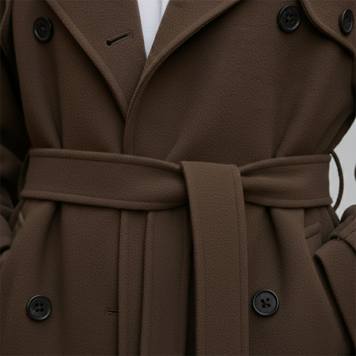 Doppelreihiger langer Wollmantel für Damen | Altivaro