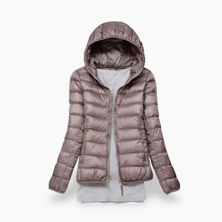 Giacca Piumino Donna Celeste con Cappuccio | Altivaro