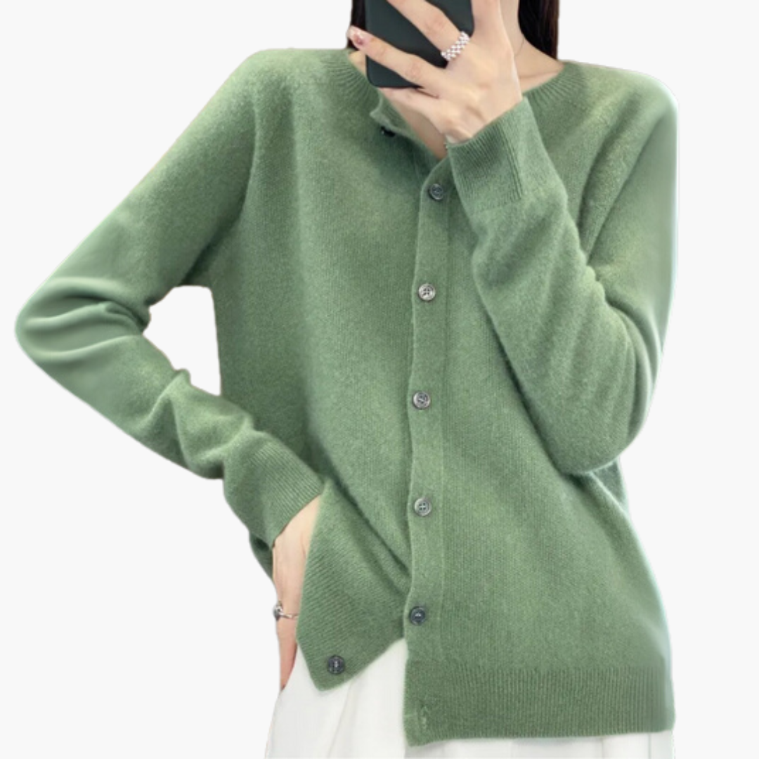 Cardigan Donna Lana Manica Lunga con Bottoni | Altivaro