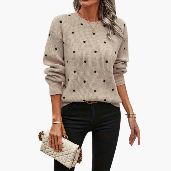 Maglione Donna a Pois in Maglia Morbida Autunnale | Altivaro