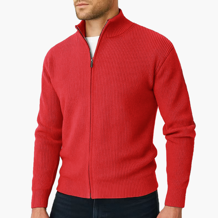 Maglione uomo zip lana collo alto invernale | Altivaro