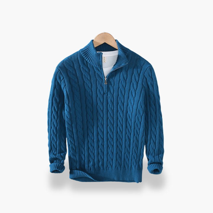 Maglione Zippato in Filo Intrecciato per Uomo | Altivaro