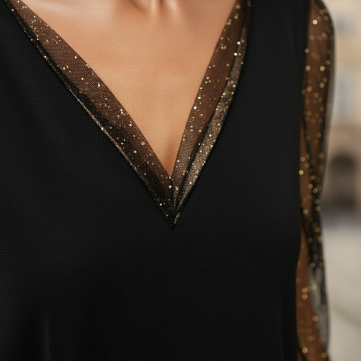 Women's V-neck long sleeve dress | Altivaro