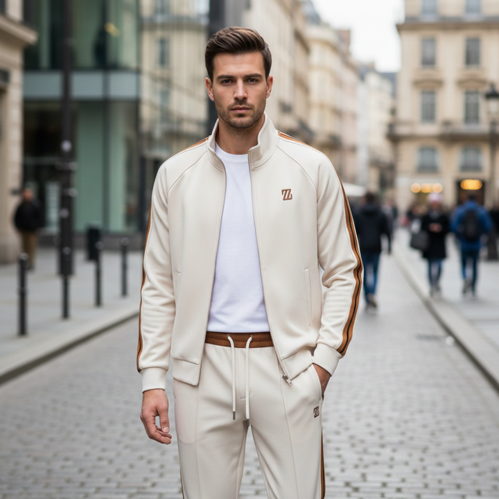 Herren-Sportanzug mit Streifen und Reißverschluss | Altivaro