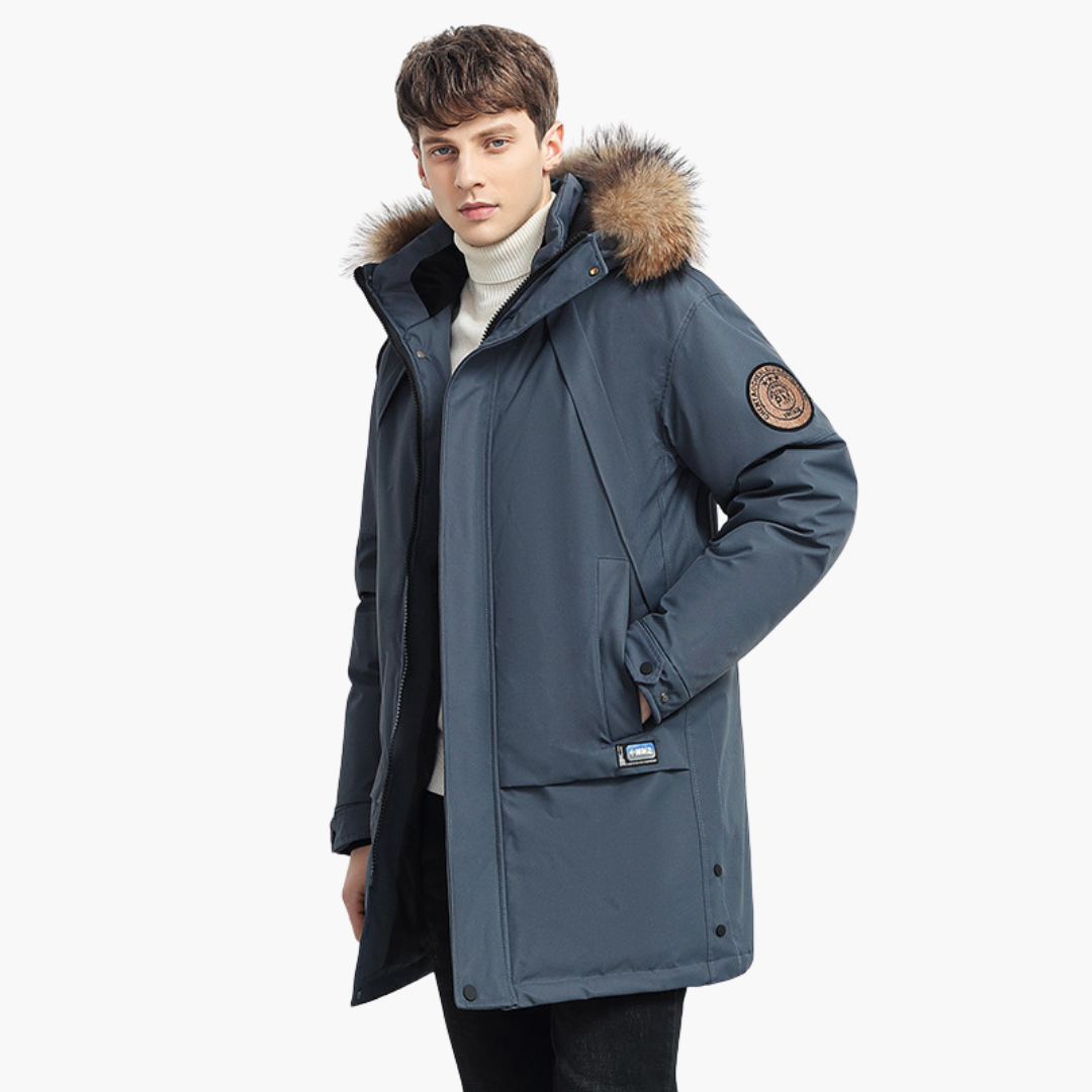 Parka Uomo Invernale Imbottito con Cappuccio e Pelliccia Sintetica | Altivaro