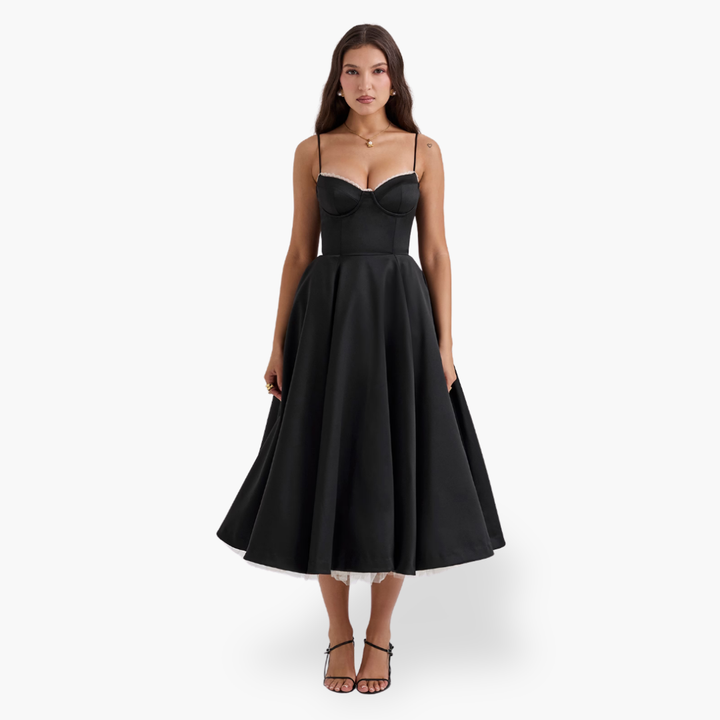 Abito Donna Elegante Midi Svasato Bustier Cerimonia |  Altivaro
