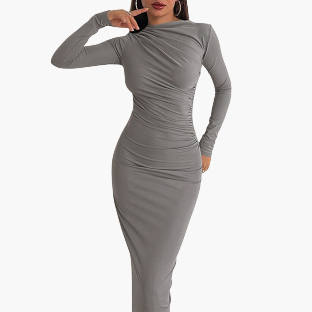Abito Elegante a Maniche Lunghe Donna in Tessuto Elasticizzato | Altivaro
