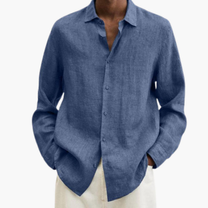 Camicia Uomo Lino Manica Lunga Casual Estiva Traspirante | Altivaro
