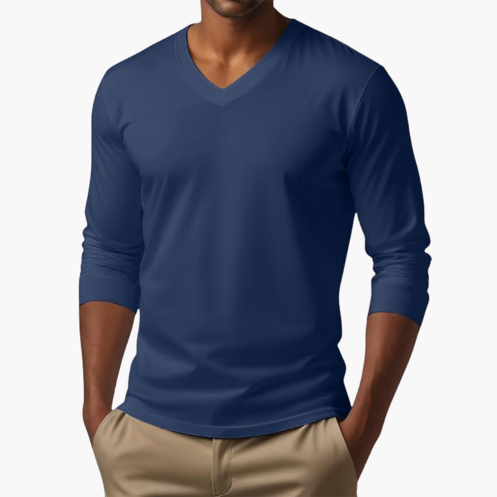 Maglia Uomo a Maniche Lunghe con Scollo a V Elasticizzata | Altivaro