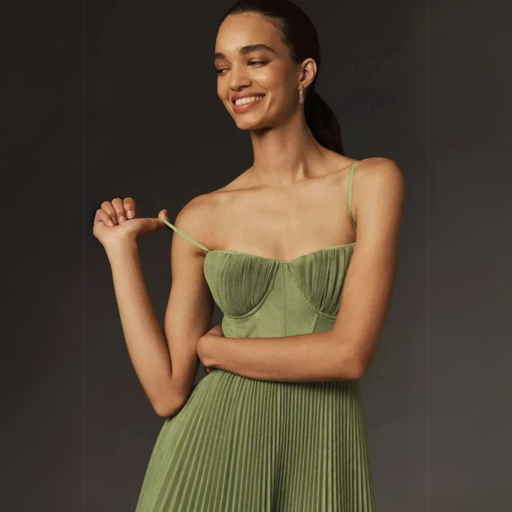 Abito Donna Elegante Midi Plissé in Poliestere Leggero – Vestibilità Sottile | Altivaro