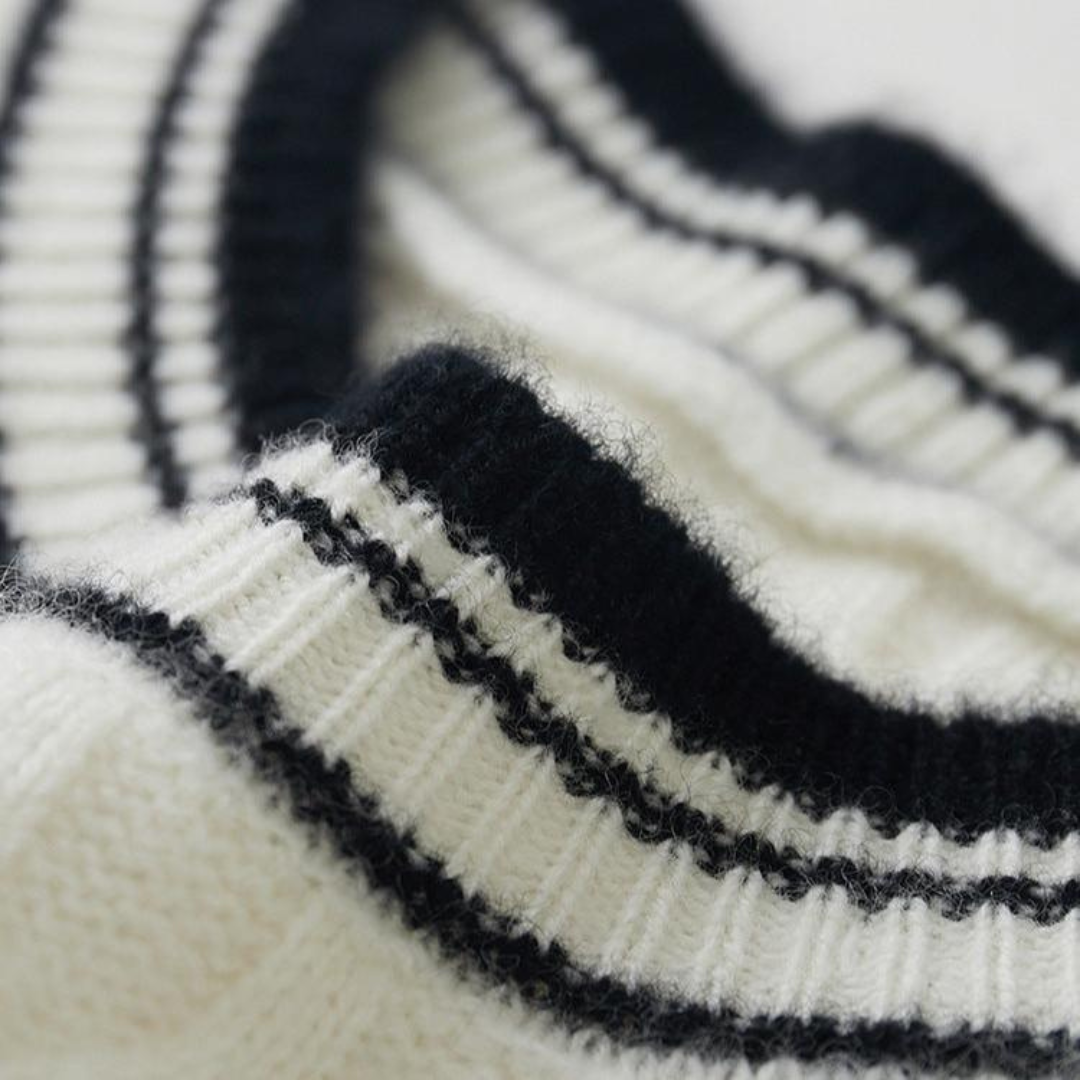 Maglione da Uomo in Maglia con Collo Tondo e Dettagli a Costine | Altivaro