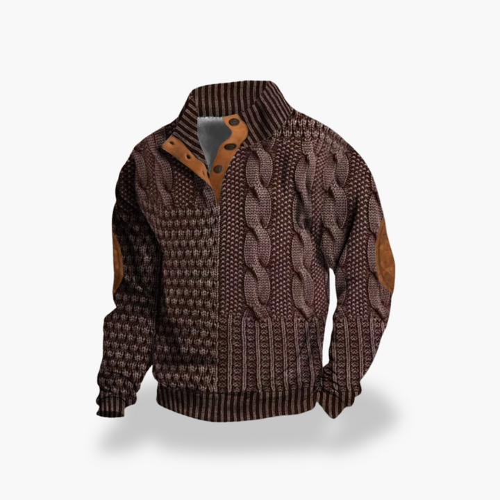 Giacca in Maglia con Dettagli in Pelle per Uomo | Altivaro