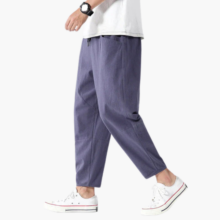 Pantaloni uomo lino neri estivi casual | Altivaro