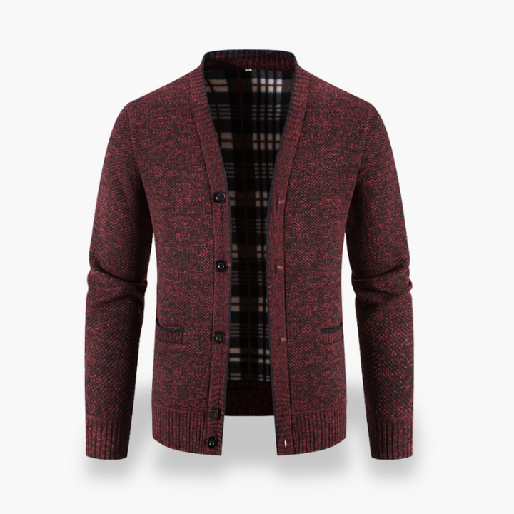 Cardigan uomo in tessuto misto, con bottoni e tasche | Altivaro