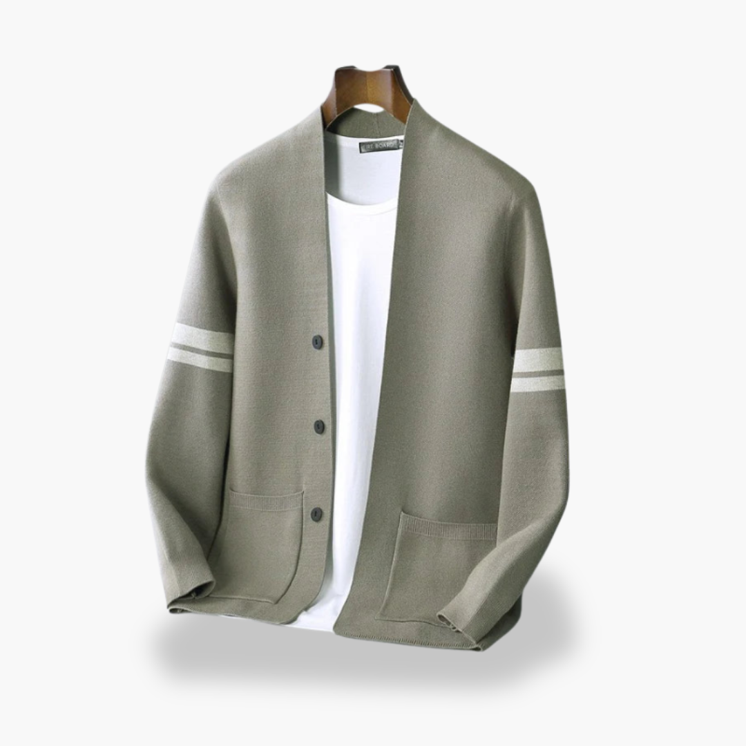 Cardigan Uomo in Maglia con Strisce Laterali | Altivaro