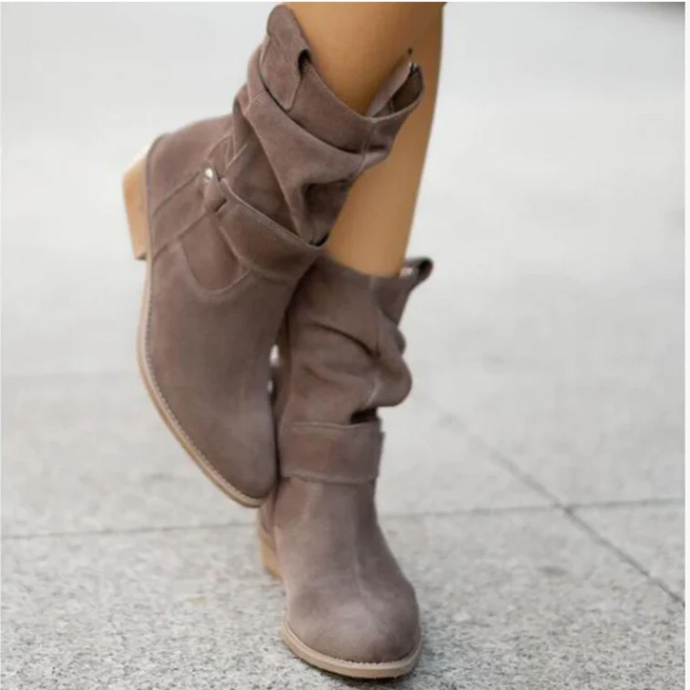 Donna Stivali Scamosciati Bassi Estivi Slouchy | Altivaro-Altivaro