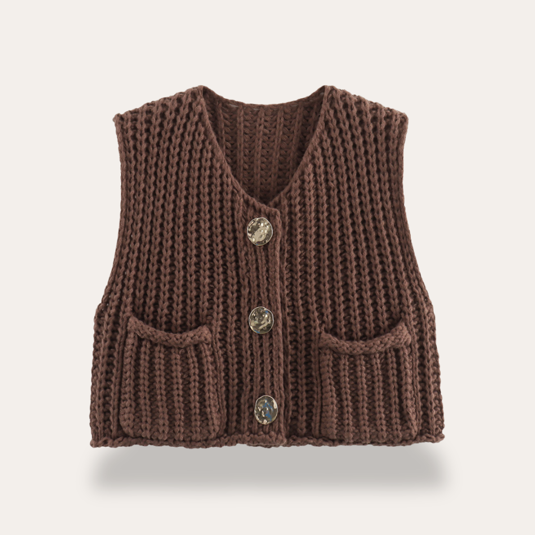 Women's Vest Knitted Vest Sleeveless Pockets | Altivaro