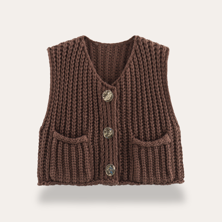 Women's Vest Knitted Vest Sleeveless Pockets | Altivaro