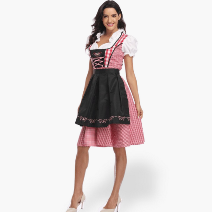 Abito Dirndl Donna con Corsetto e Gonna a Piega in Vichinga | Altivaro