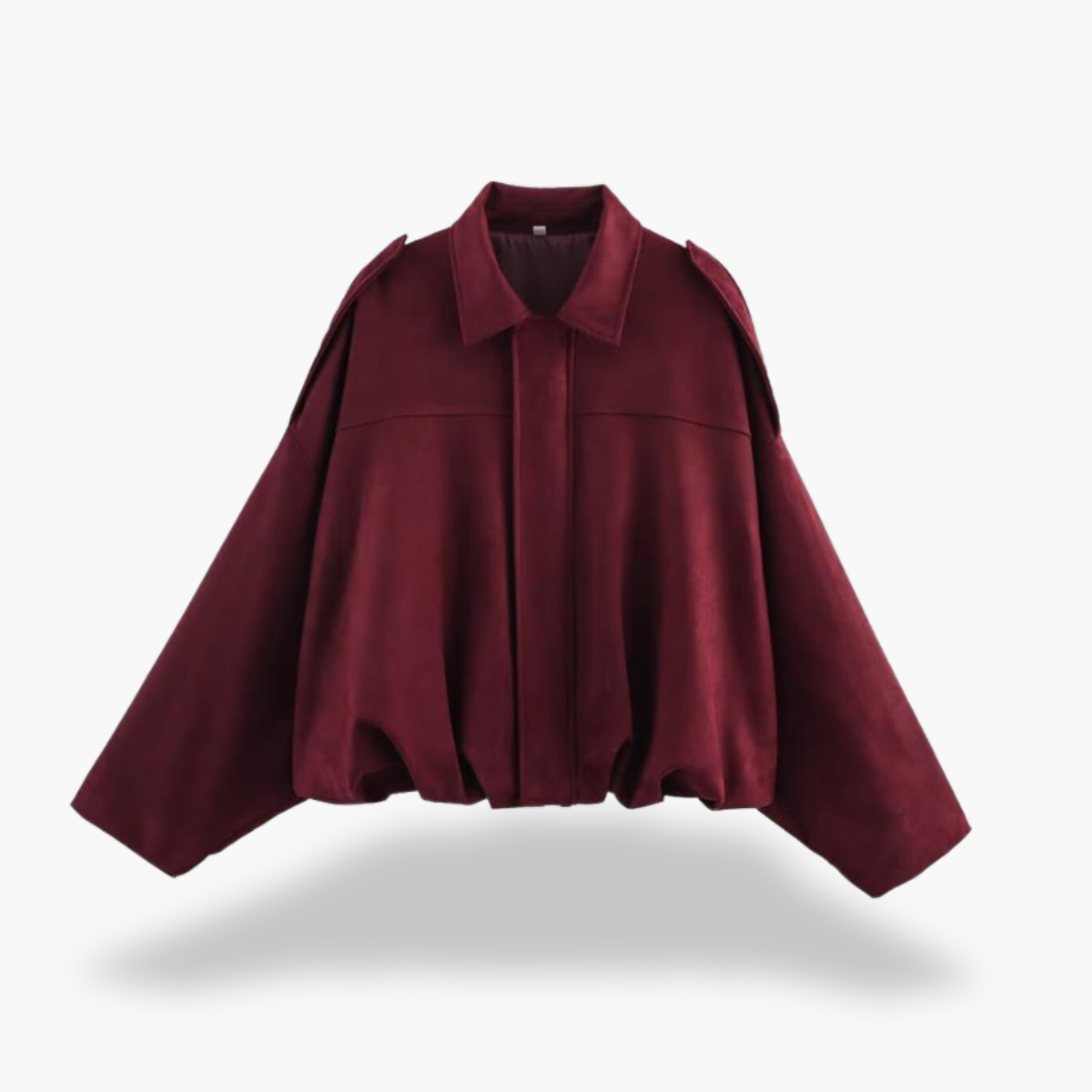 Giacca Donna Oversize Ecopelle Scamosciata Marrone | Altivaro