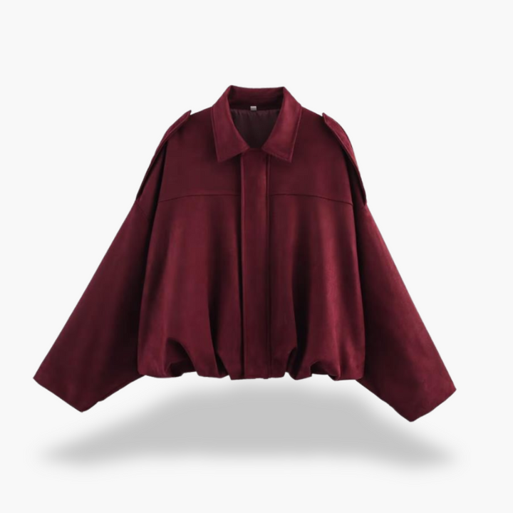 Giacca Donna Oversize Ecopelle Scamosciata Marrone | Altivaro