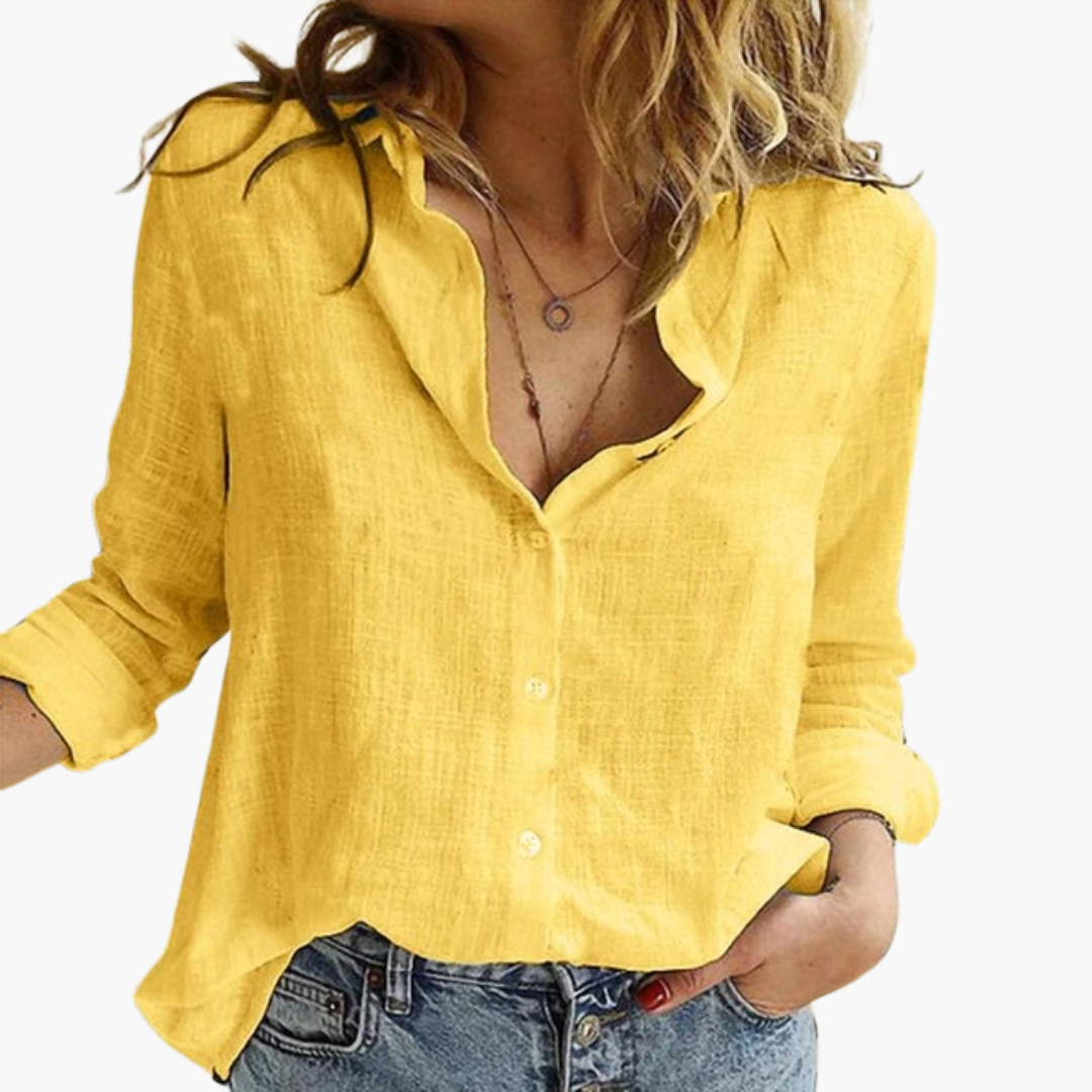 Camicia Donna in Lino Leggera Casual a Maniche Lunghe | Altivaro