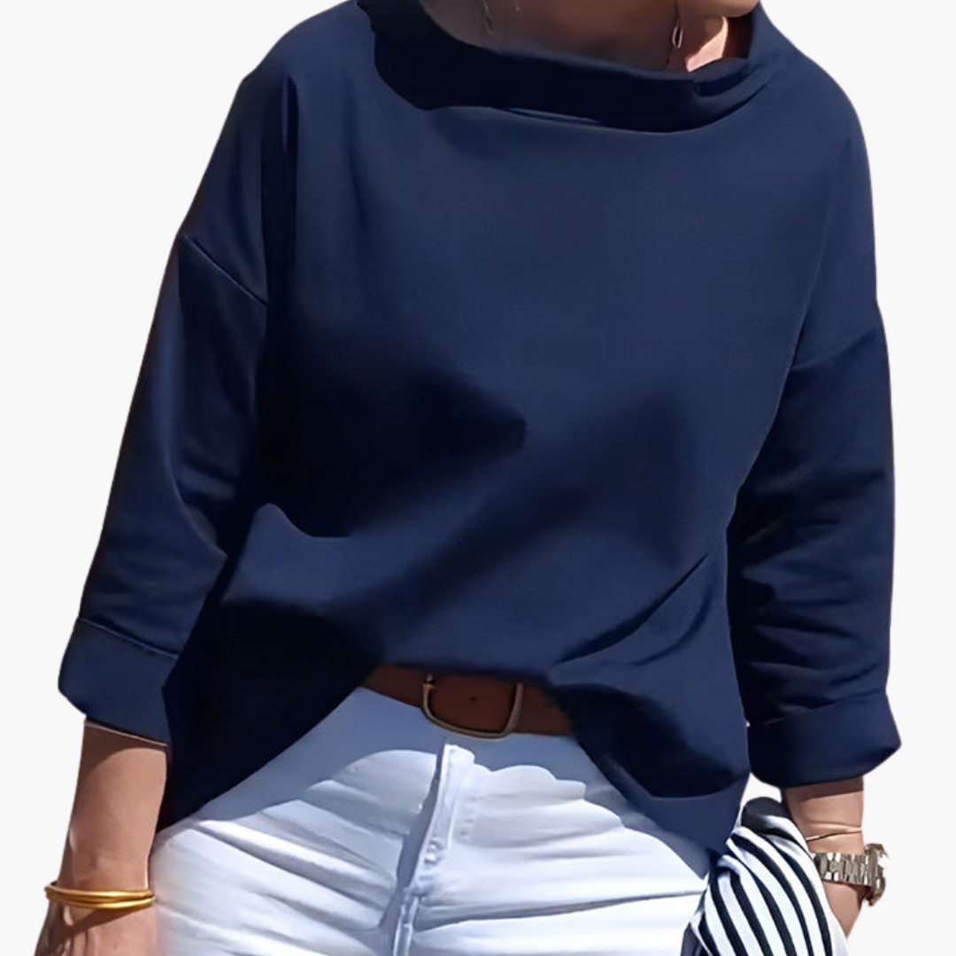 Elegant Women's Blouse 3/4 Sleeve Boat Neck | Altivaro