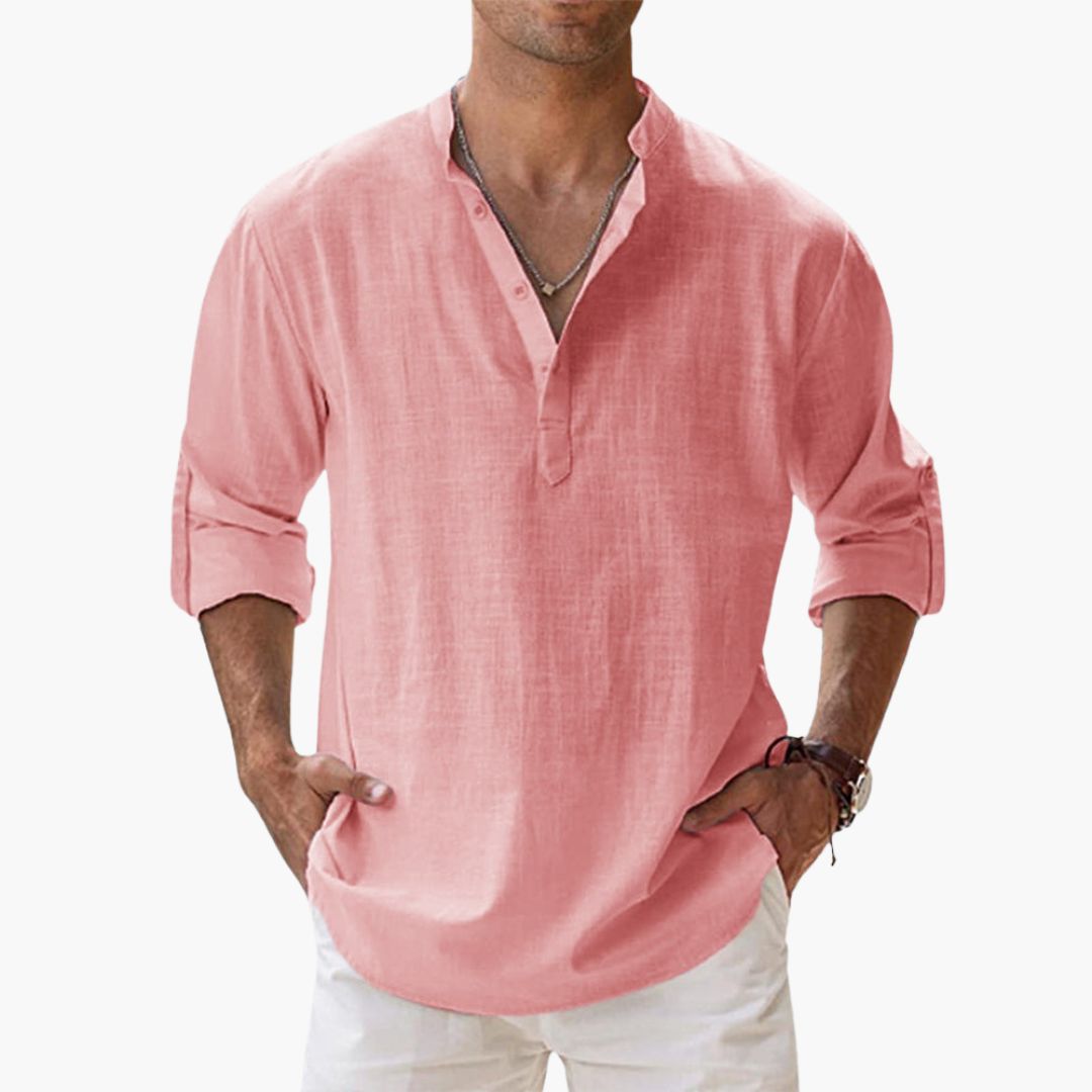 Camicia Uomo Estiva Lino Manica Lunga | Altivaro
