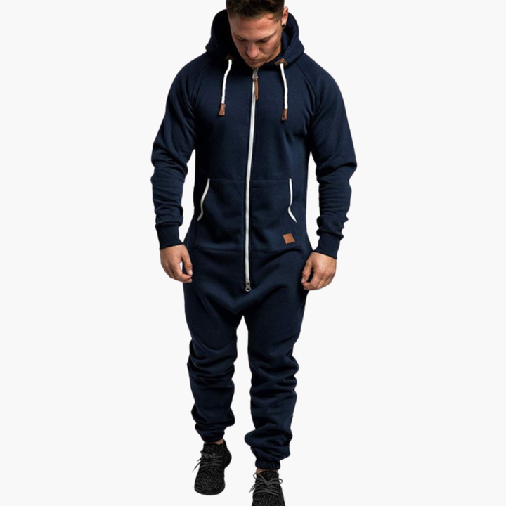 Men's Full Jumpsuit in Fleece with Hood and Zip | Altivaro