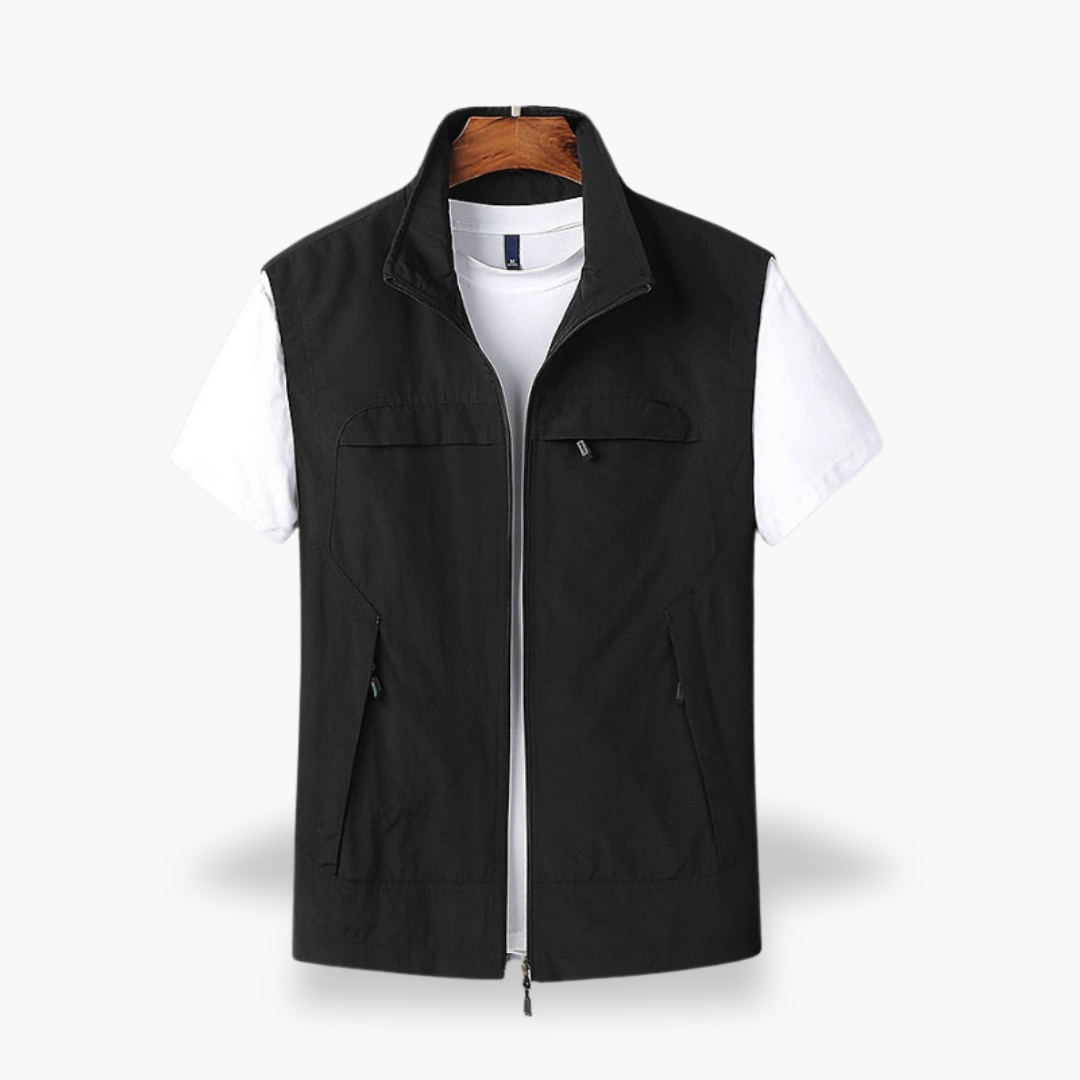 Gilet Uomo Multitasche Zip Cotone Leggero | Altivaro