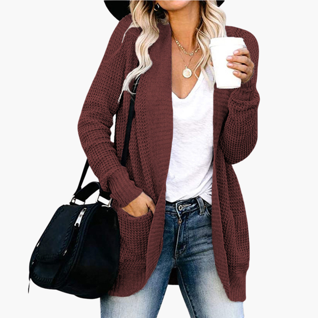 Women's Lightweight Knit Cardigan with Open Pockets | Altivaro