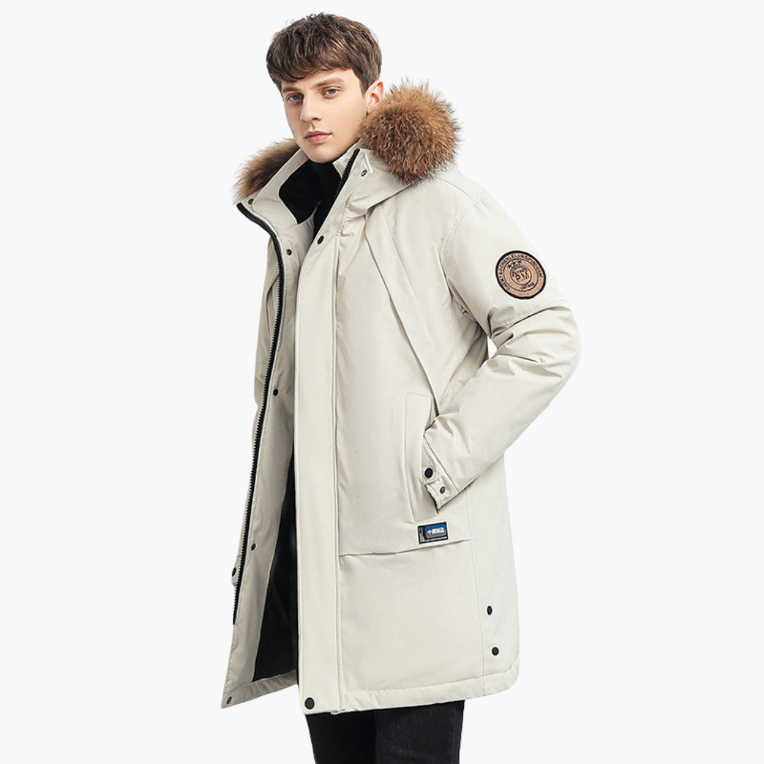 Parka Uomo Invernale Imbottito con Cappuccio e Pelliccia Sintetica | Altivaro