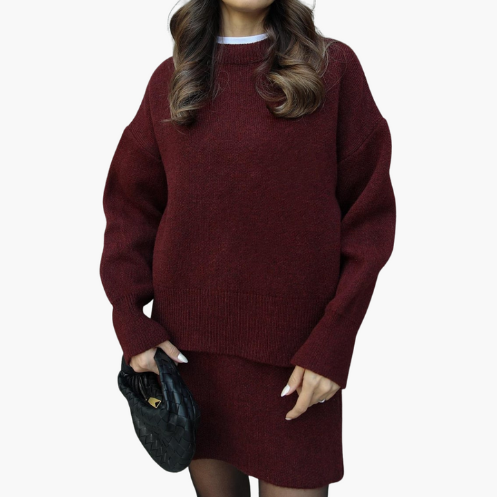 Completo Donna Maglia e Gonna Antracite Lana Sintetica Invernale | Altivaro