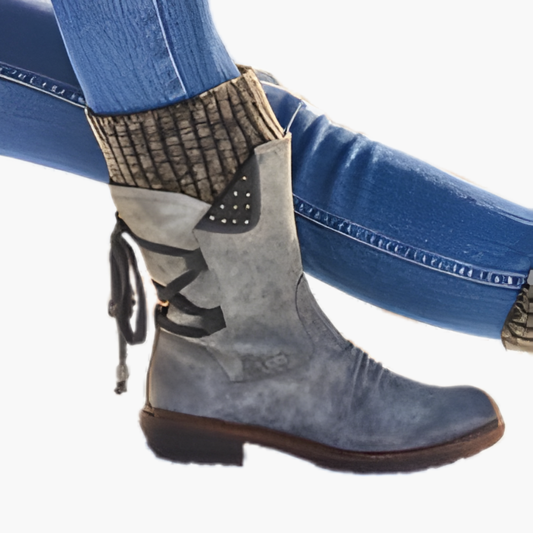 Women's Orthopedic Leather Boots with Laces | Altivaro