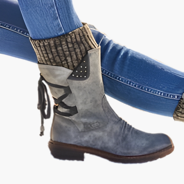 Women's Orthopedic Leather Boots with Laces | Altivaro