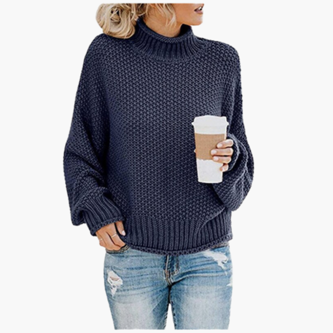 Maglione a Collo Alto Donna in Maglia Grossa Casual | Altivaro
