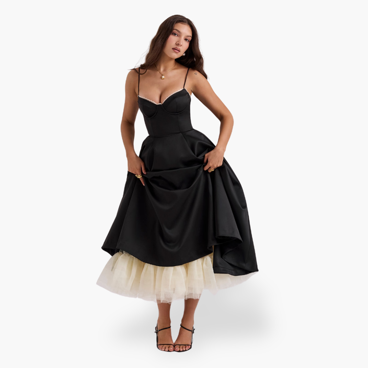 Abito Donna Elegante Midi Svasato Bustier Cerimonia |  Altivaro