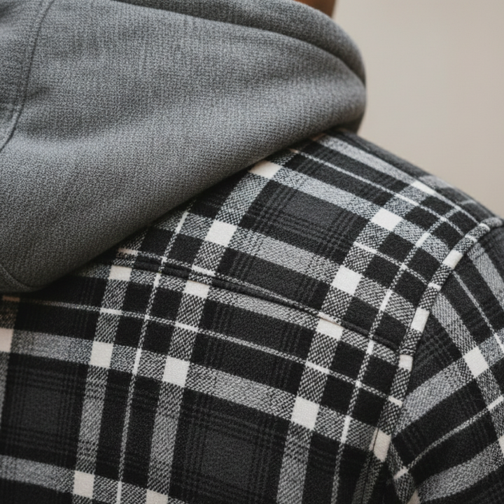 Herren Flanellhemdjacke mit Kapuze | Altivaro