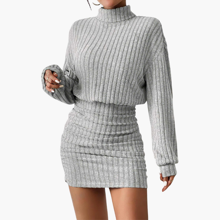 Abito Donna con Collo Alto e Righe Verticali | Altivaro