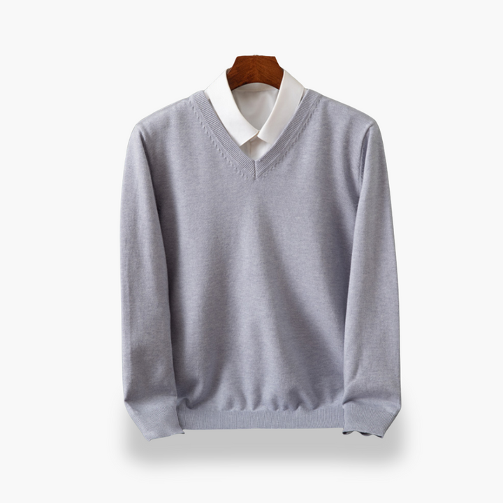 Maglione Uomo Girocollo con Colletto Camicia | Altivaro