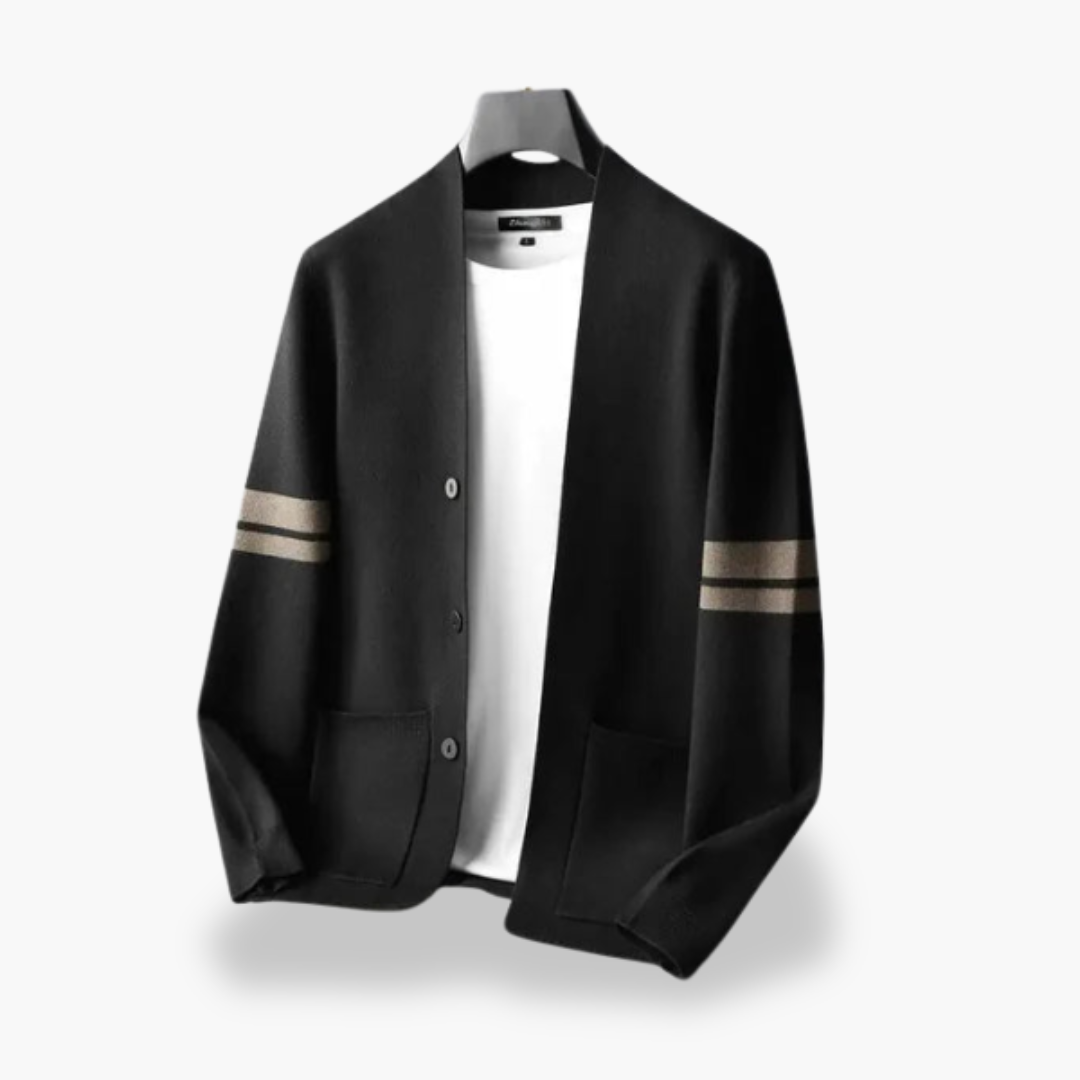 Cardigan Uomo in Maglia con Strisce Laterali | Altivaro