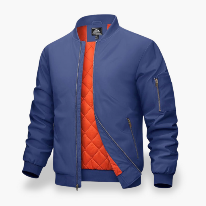 Men's Bomber Jacket with Quilted Lining and Zip Pockets | Altivaro